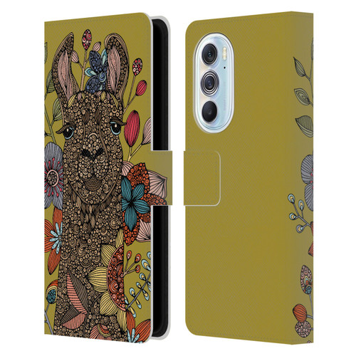 Valentina Animals And Floral Llama Leather Book Wallet Case Cover For Motorola Edge X30