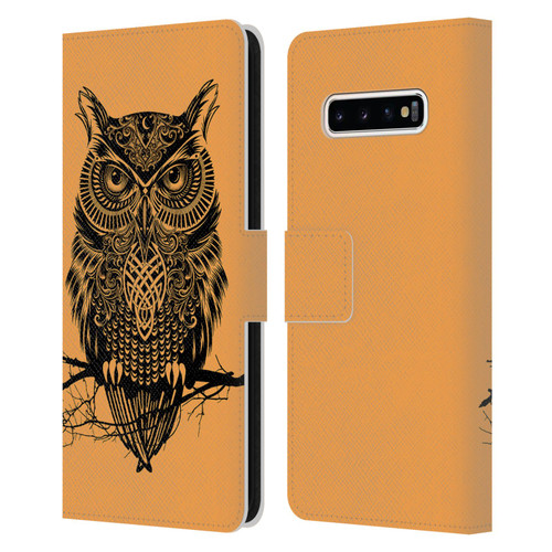 Rachel Caldwell Animals 3 Owl 2 Leather Book Wallet Case Cover For Samsung Galaxy S10+ / S10 Plus