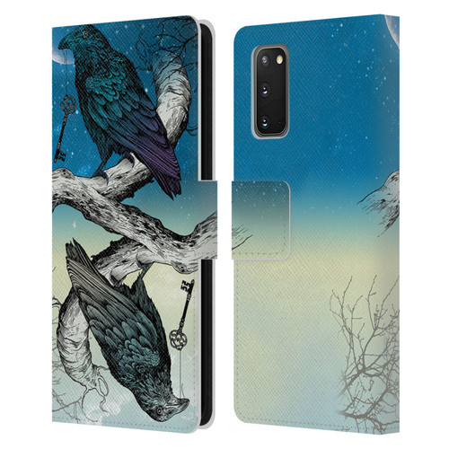 Rachel Caldwell Animals 3 Raven Leather Book Wallet Case Cover For Samsung Galaxy S20 / S20 5G