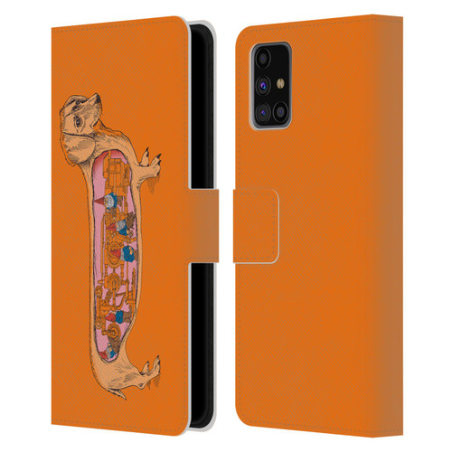 Rachel Caldwell Animals 3 Dachshund Leather Book Wallet Case Cover For Samsung Galaxy M31s (2020)