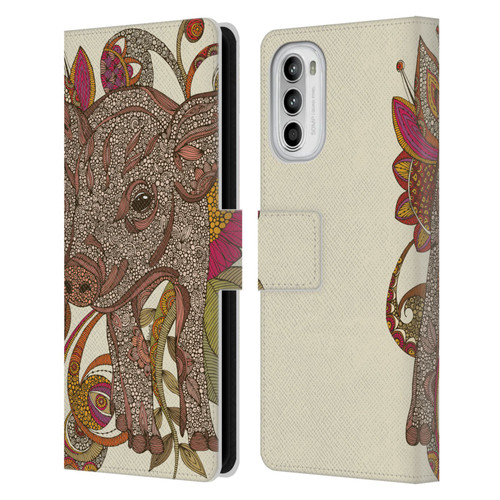 Valentina Animals And Floral Paisley Piggy Leather Book Wallet Case Cover For Motorola Moto G52