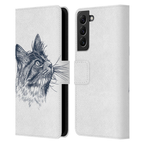 Rachel Caldwell Animals 3 Cat Leather Book Wallet Case Cover For Samsung Galaxy S22+ 5G