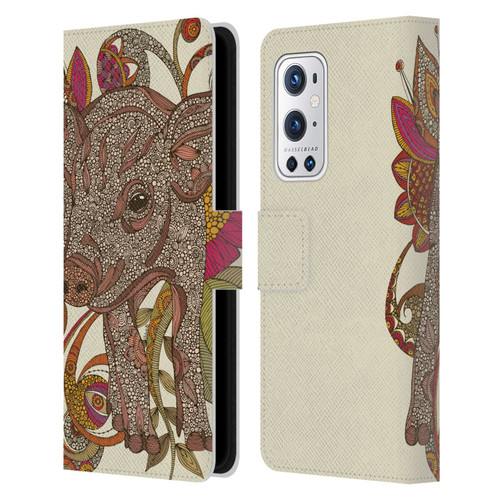 Valentina Animals And Floral Paisley Piggy Leather Book Wallet Case Cover For OnePlus 9 Pro