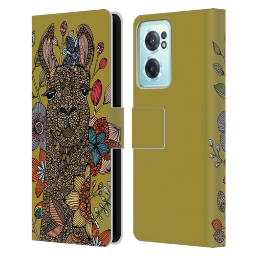 Valentina Animals And Floral Llama Leather Book Wallet Case Cover For OnePlus Nord CE 2 5G