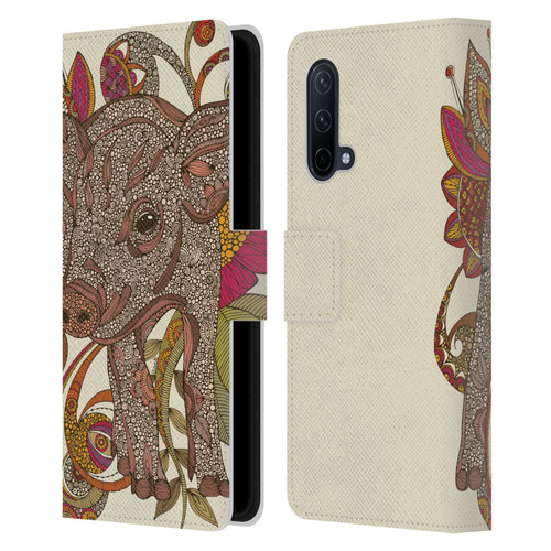 Valentina Animals And Floral Paisley Piggy Leather Book Wallet Case Cover For OnePlus Nord CE 5G