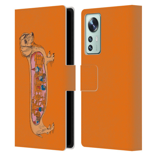 Rachel Caldwell Animals 3 Dachshund Leather Book Wallet Case Cover For Xiaomi 12