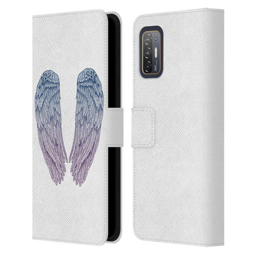 Rachel Caldwell Illustrations Angel Wings Leather Book Wallet Case Cover For HTC Desire 21 Pro 5G