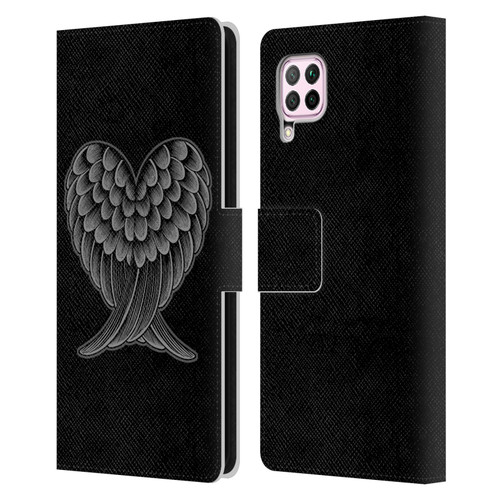 Rachel Caldwell Illustrations Heart Wings Leather Book Wallet Case Cover For Huawei Nova 6 SE / P40 Lite
