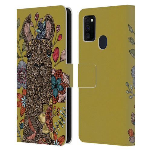 Valentina Animals And Floral Llama Leather Book Wallet Case Cover For Samsung Galaxy M30s (2019)/M21 (2020)