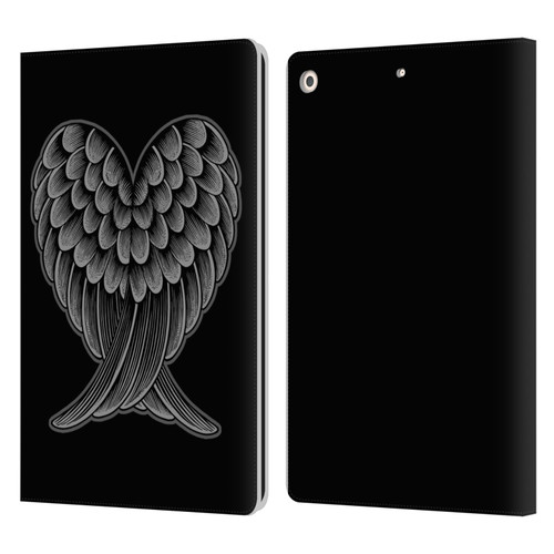Rachel Caldwell Illustrations Heart Wings Leather Book Wallet Case Cover For Apple iPad 10.2 2019/2020/2021