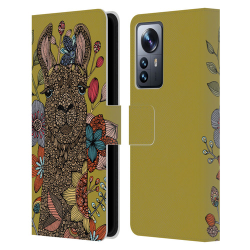 Valentina Animals And Floral Llama Leather Book Wallet Case Cover For Xiaomi 12 Pro