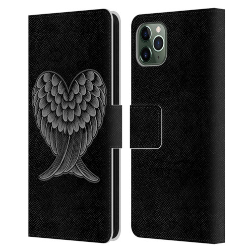 Rachel Caldwell Illustrations Heart Wings Leather Book Wallet Case Cover For Apple iPhone 11 Pro Max
