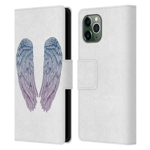 Rachel Caldwell Illustrations Angel Wings Leather Book Wallet Case Cover For Apple iPhone 11 Pro