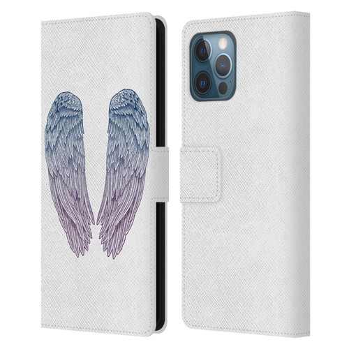 Rachel Caldwell Illustrations Angel Wings Leather Book Wallet Case Cover For Apple iPhone 12 Pro Max