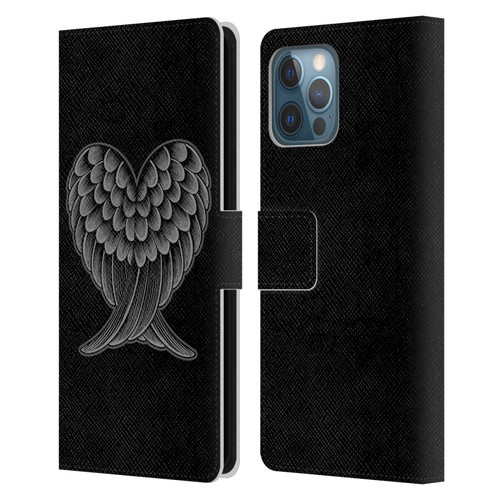 Rachel Caldwell Illustrations Heart Wings Leather Book Wallet Case Cover For Apple iPhone 12 Pro Max