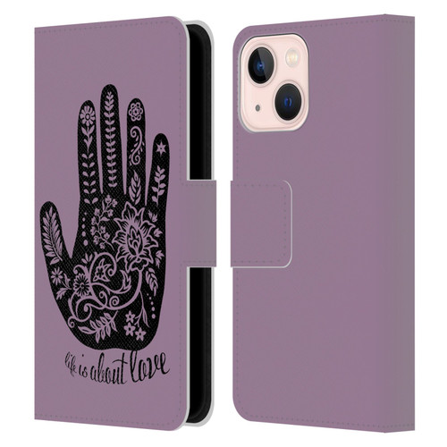 Rachel Caldwell Illustrations About Love Leather Book Wallet Case Cover For Apple iPhone 13 Mini