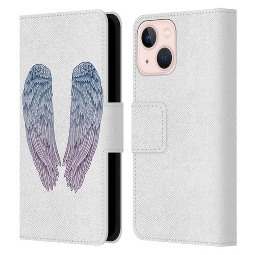 Rachel Caldwell Illustrations Angel Wings Leather Book Wallet Case Cover For Apple iPhone 13 Mini