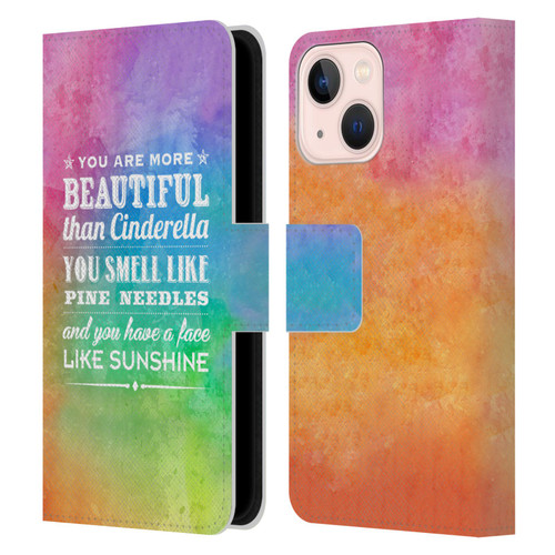 Rachel Caldwell Illustrations You Are More Leather Book Wallet Case Cover For Apple iPhone 13 Mini