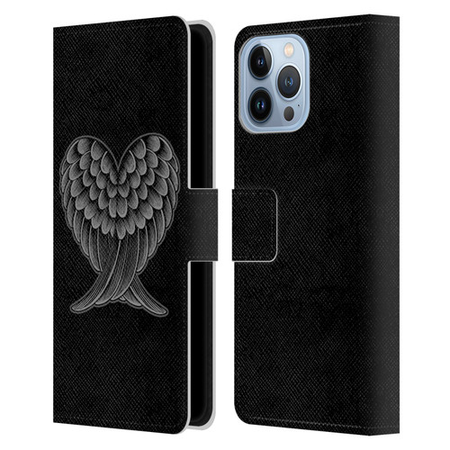 Rachel Caldwell Illustrations Heart Wings Leather Book Wallet Case Cover For Apple iPhone 13 Pro Max
