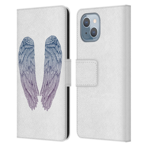 Rachel Caldwell Illustrations Angel Wings Leather Book Wallet Case Cover For Apple iPhone 14