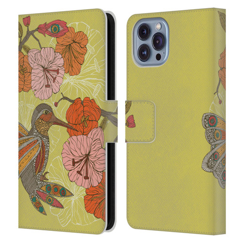 Valentina Birds Hummingbird Flower Leather Book Wallet Case Cover For Apple iPhone 14