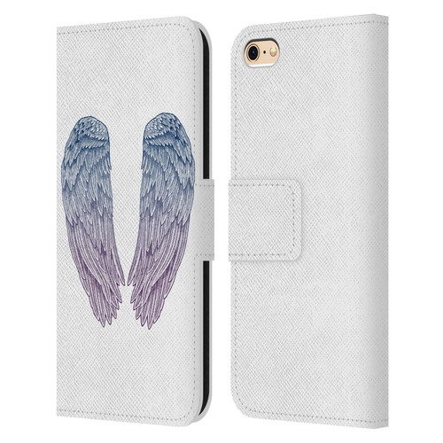 Rachel Caldwell Illustrations Angel Wings Leather Book Wallet Case Cover For Apple iPhone 6 / iPhone 6s