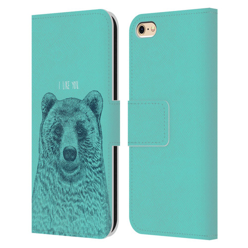 Rachel Caldwell Illustrations Bear Root Leather Book Wallet Case Cover For Apple iPhone 6 / iPhone 6s