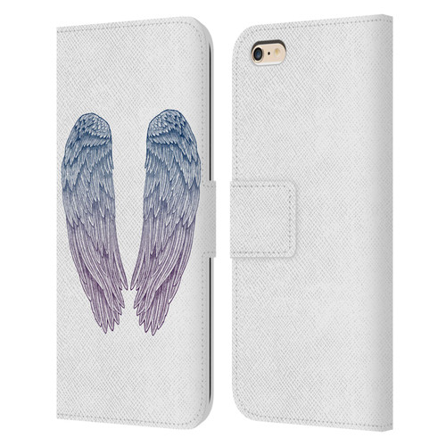 Rachel Caldwell Illustrations Angel Wings Leather Book Wallet Case Cover For Apple iPhone 6 Plus / iPhone 6s Plus