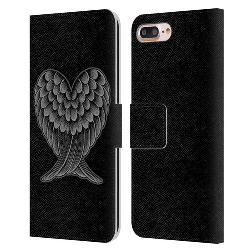 Rachel Caldwell Illustrations Heart Wings Leather Book Wallet Case Cover For Apple iPhone 7 Plus / iPhone 8 Plus