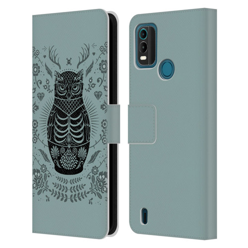 Rachel Caldwell Illustrations Owl Doll Leather Book Wallet Case Cover For Nokia G11 Plus