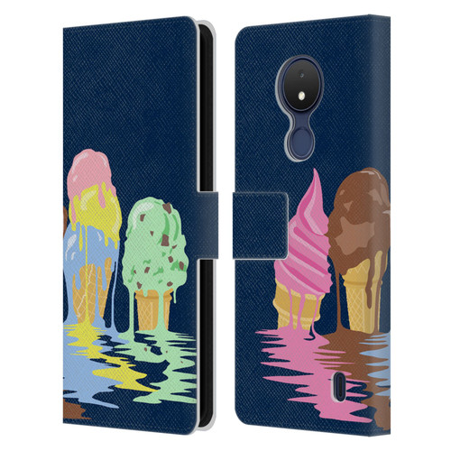 Rachel Caldwell Illustrations Ice Cream River Leather Book Wallet Case Cover For Nokia C21