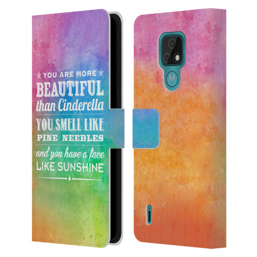 Rachel Caldwell Illustrations You Are More Leather Book Wallet Case Cover For Motorola Moto E7