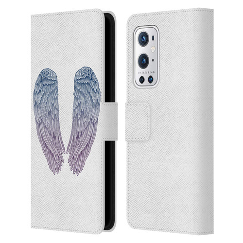Rachel Caldwell Illustrations Angel Wings Leather Book Wallet Case Cover For OnePlus 9 Pro