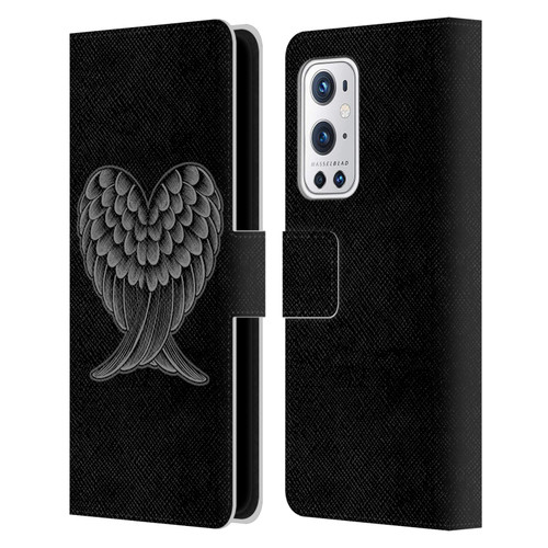 Rachel Caldwell Illustrations Heart Wings Leather Book Wallet Case Cover For OnePlus 9 Pro