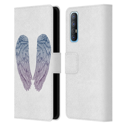 Rachel Caldwell Illustrations Angel Wings Leather Book Wallet Case Cover For OPPO Find X2 Neo 5G