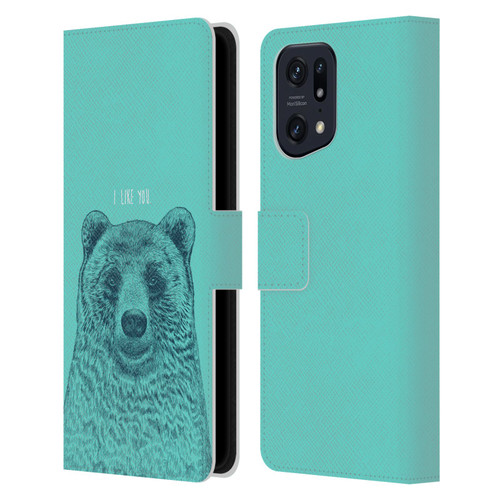 Rachel Caldwell Illustrations Bear Root Leather Book Wallet Case Cover For OPPO Find X5