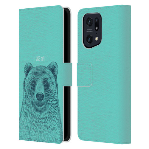 Rachel Caldwell Illustrations Bear Root Leather Book Wallet Case Cover For OPPO Find X5 Pro