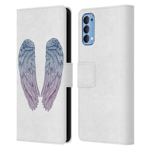 Rachel Caldwell Illustrations Angel Wings Leather Book Wallet Case Cover For OPPO Reno 4 5G