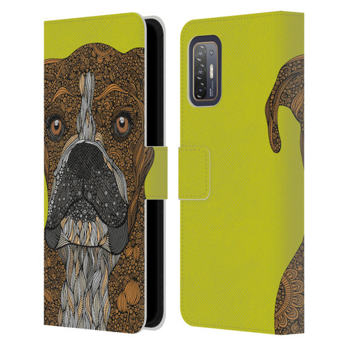 Valentina Dogs Boxer Leather Book Wallet Case Cover For HTC Desire 21 Pro 5G