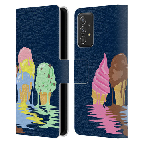 Rachel Caldwell Illustrations Ice Cream River Leather Book Wallet Case Cover For Samsung Galaxy A52 / A52s / 5G (2021)