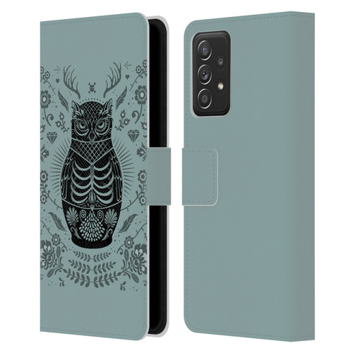 Rachel Caldwell Illustrations Owl Doll Leather Book Wallet Case Cover For Samsung Galaxy A53 5G (2022)