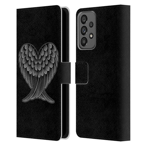 Rachel Caldwell Illustrations Heart Wings Leather Book Wallet Case Cover For Samsung Galaxy A73 5G (2022)