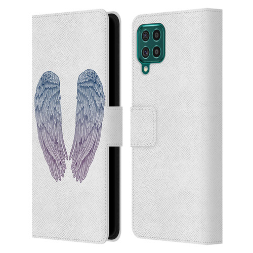 Rachel Caldwell Illustrations Angel Wings Leather Book Wallet Case Cover For Samsung Galaxy F62 (2021)