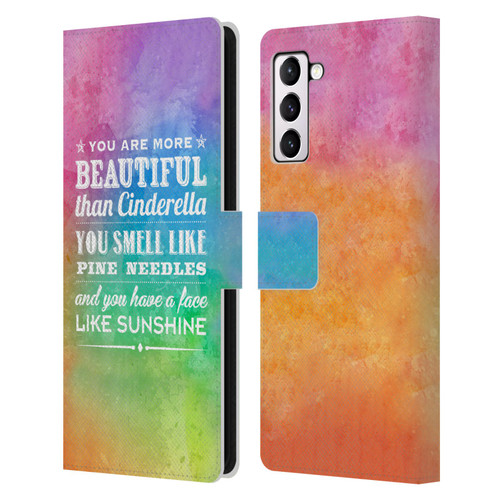 Rachel Caldwell Illustrations You Are More Leather Book Wallet Case Cover For Samsung Galaxy S21+ 5G