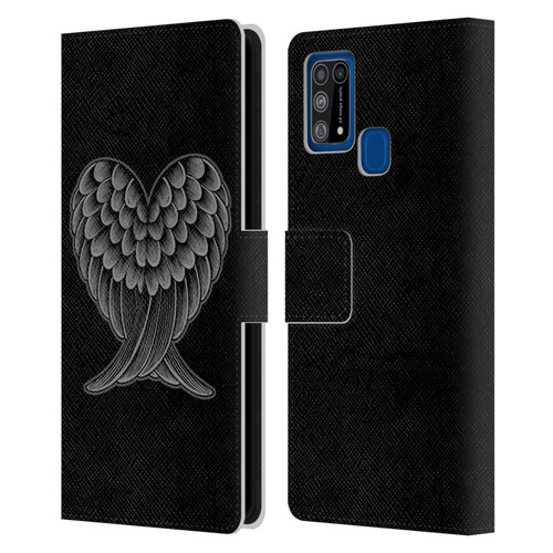 Rachel Caldwell Illustrations Heart Wings Leather Book Wallet Case Cover For Samsung Galaxy M31 (2020)