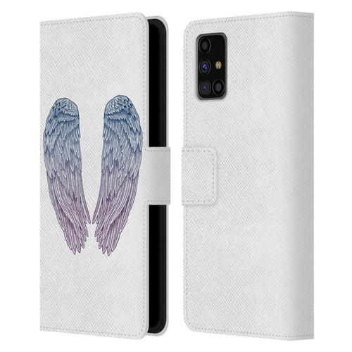 Rachel Caldwell Illustrations Angel Wings Leather Book Wallet Case Cover For Samsung Galaxy M31s (2020)