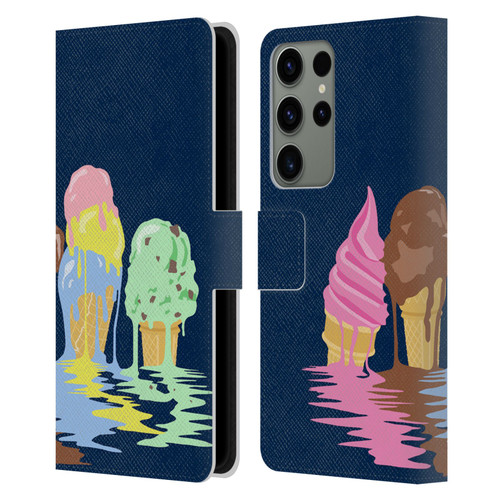 Rachel Caldwell Illustrations Ice Cream River Leather Book Wallet Case Cover For Samsung Galaxy S23 Ultra 5G