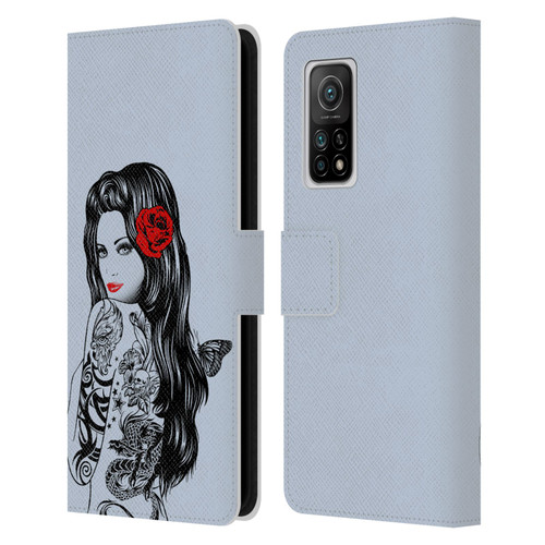 Rachel Caldwell Illustrations Tattoo Girl Leather Book Wallet Case Cover For Xiaomi Mi 10T 5G