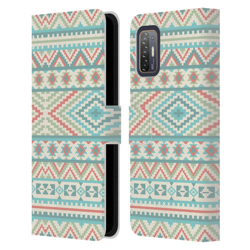 Rachel Caldwell Patterns Friendship Leather Book Wallet Case Cover For HTC Desire 21 Pro 5G