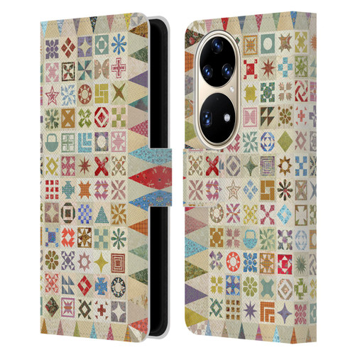 Rachel Caldwell Patterns Jane Leather Book Wallet Case Cover For Huawei P50 Pro